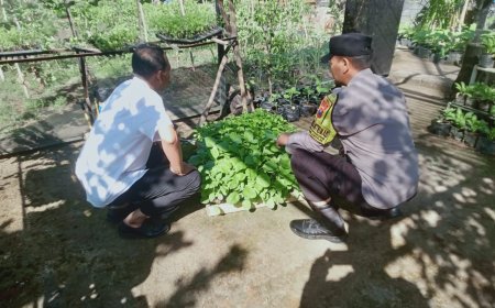Lahan Kosong Jadi Produktif, Bhabinkamtibmas Ajak Warga Dukung Ketahanan Pangan