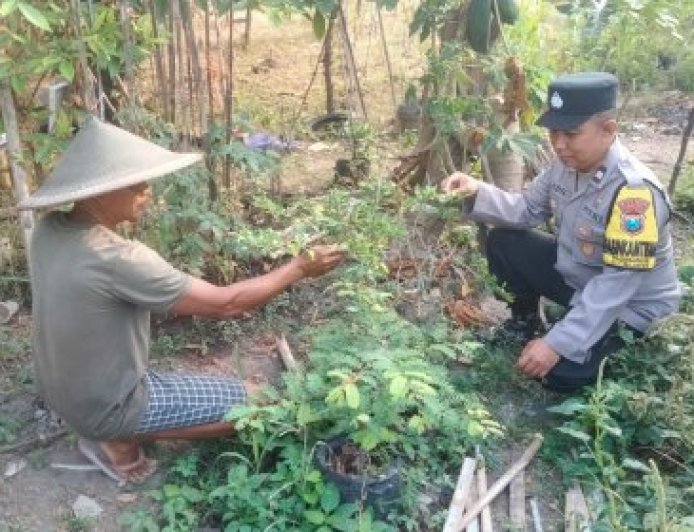 Bhabinkamtibmas Dorong Gerakan Pemanfaatan Lahan Kosong di Desa Binaan